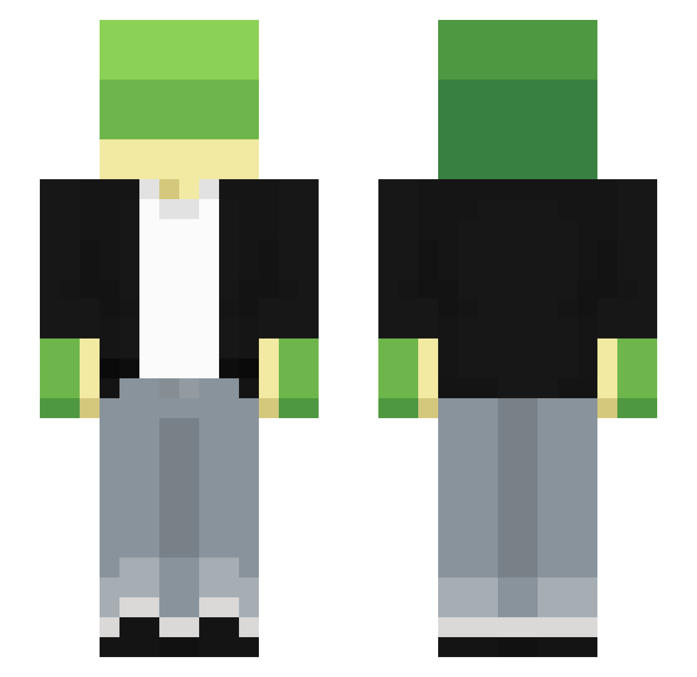 Wurstfinger123 Minecraft skin, front and back view