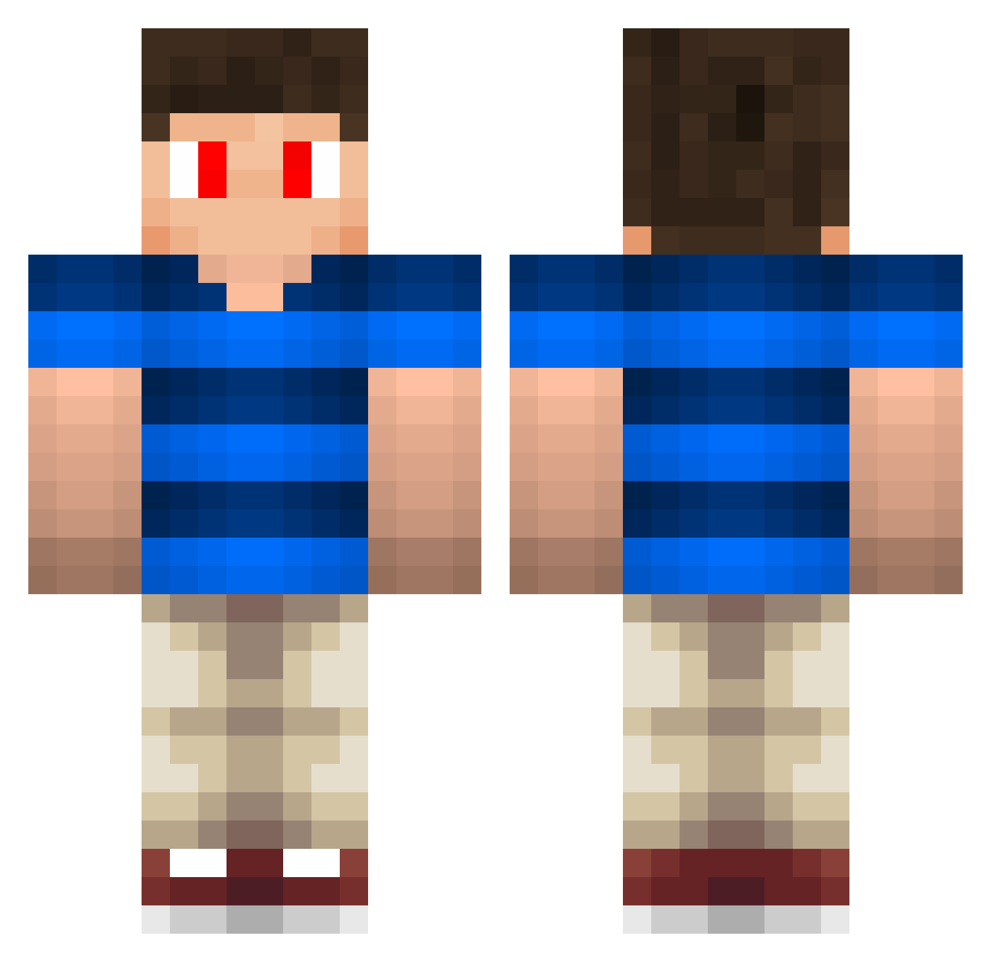 StevenSG Minecraft skin, front and back view