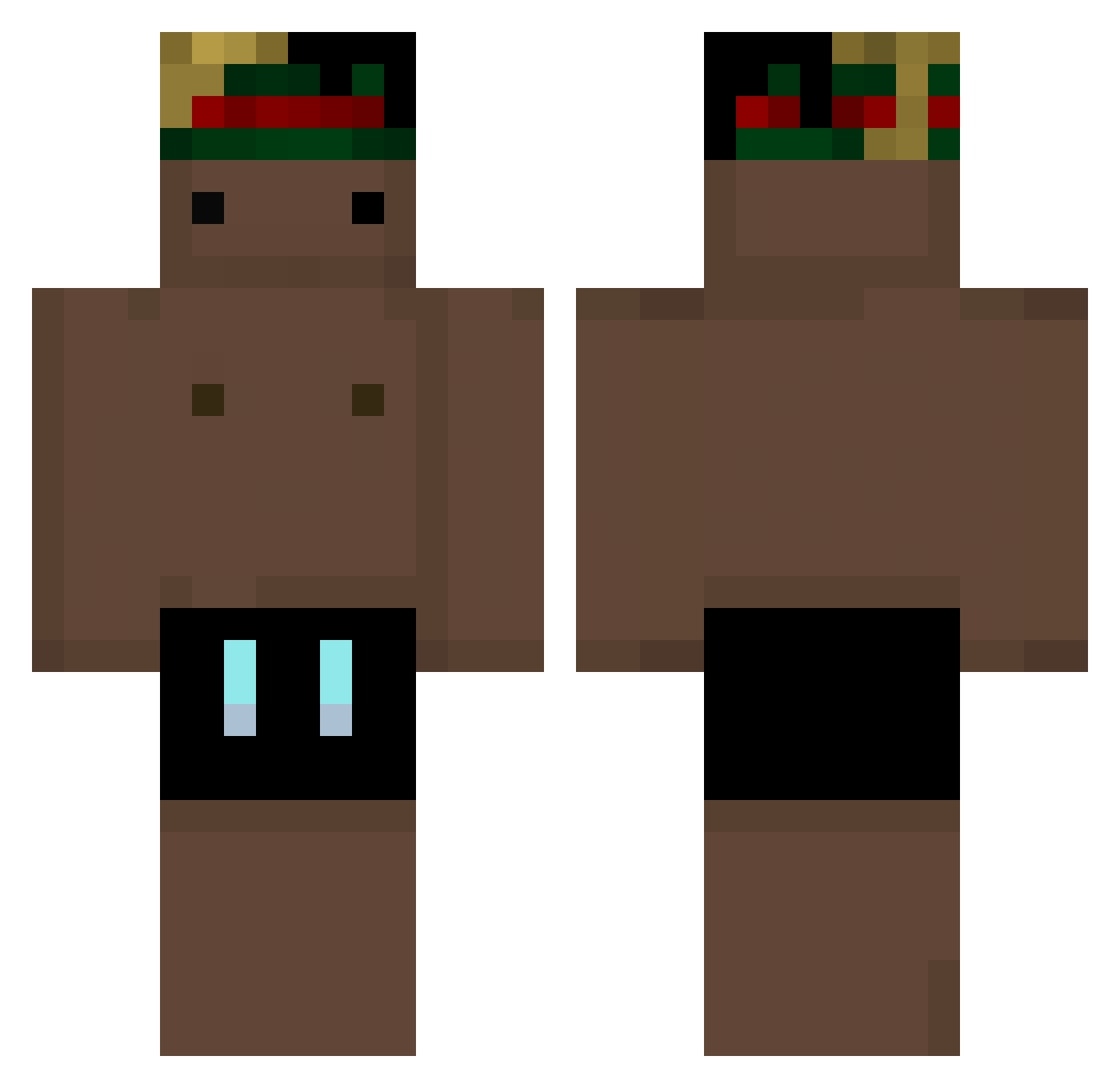 SorryILag Minecraft skin, front and back view