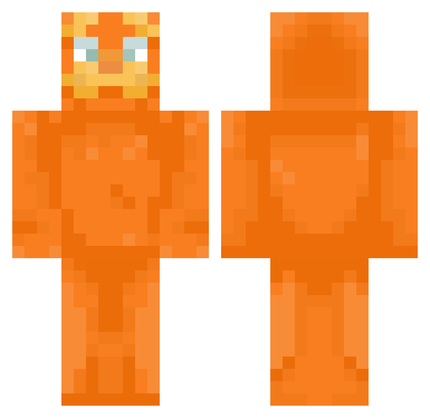 Waveform69 Minecraft skin, front and back view