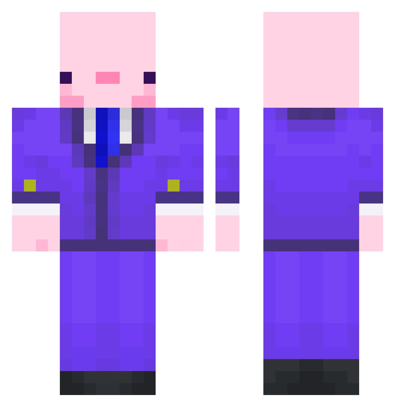 speedy1423 Minecraft skin, front and back view