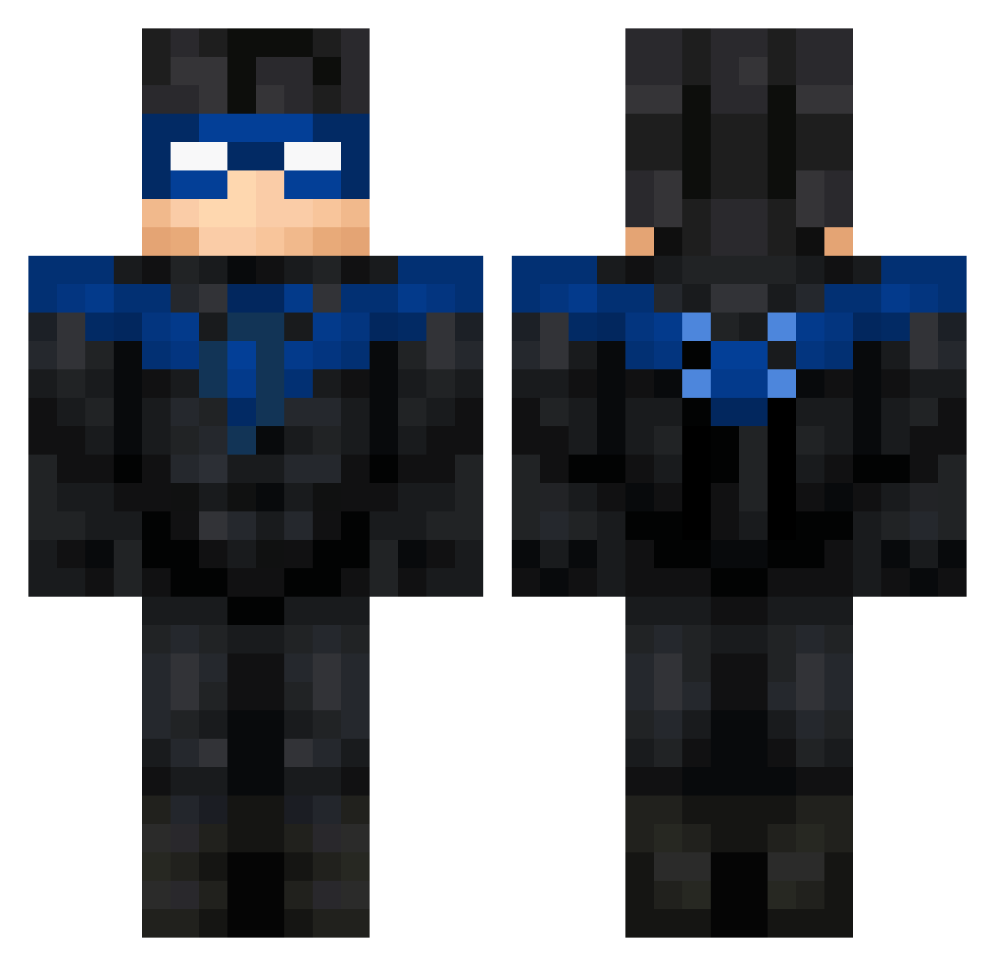Not_Batman_ Minecraft skin, front and back view