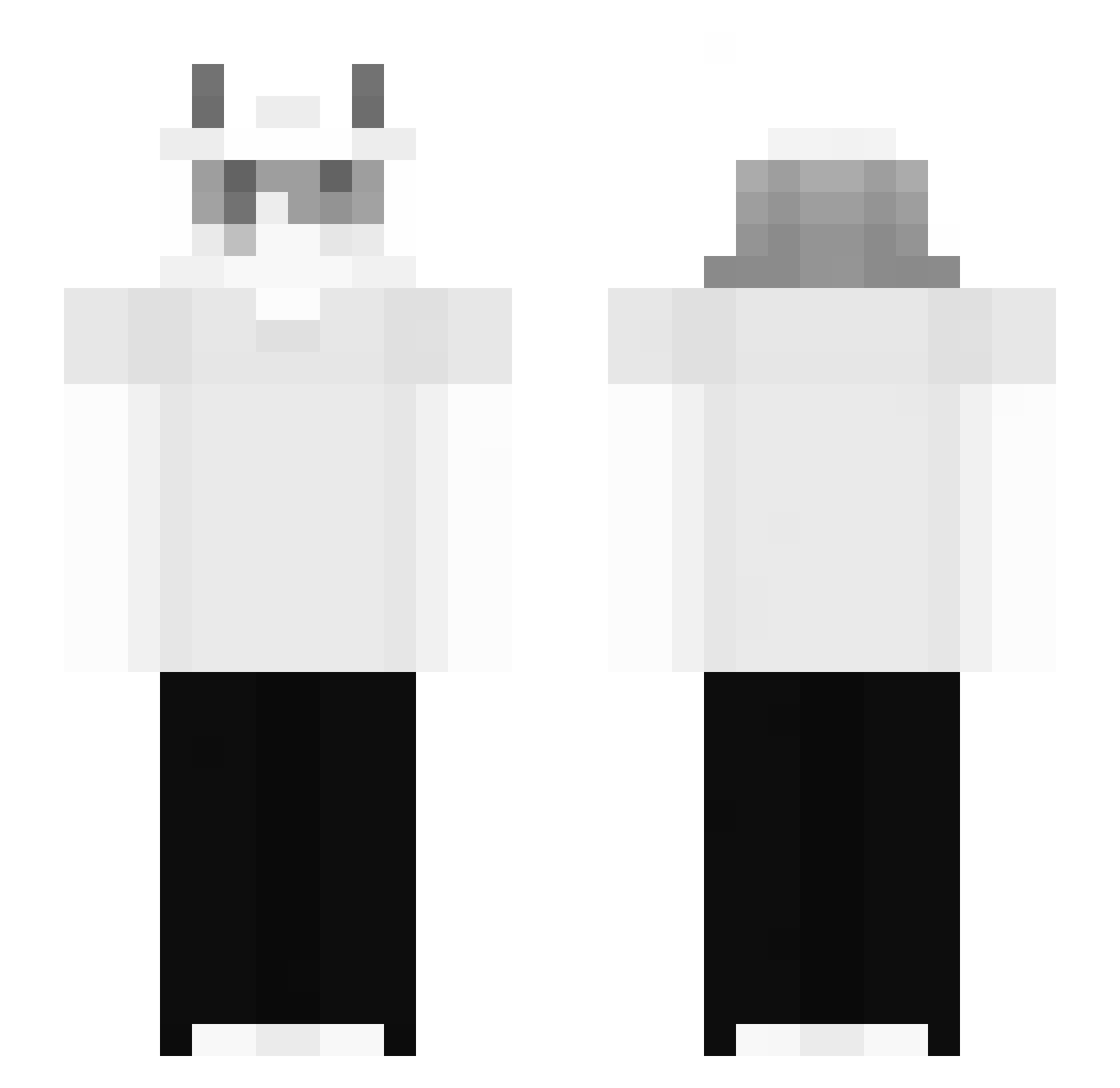 Silver_Yaoyan Minecraft skin, front and back view