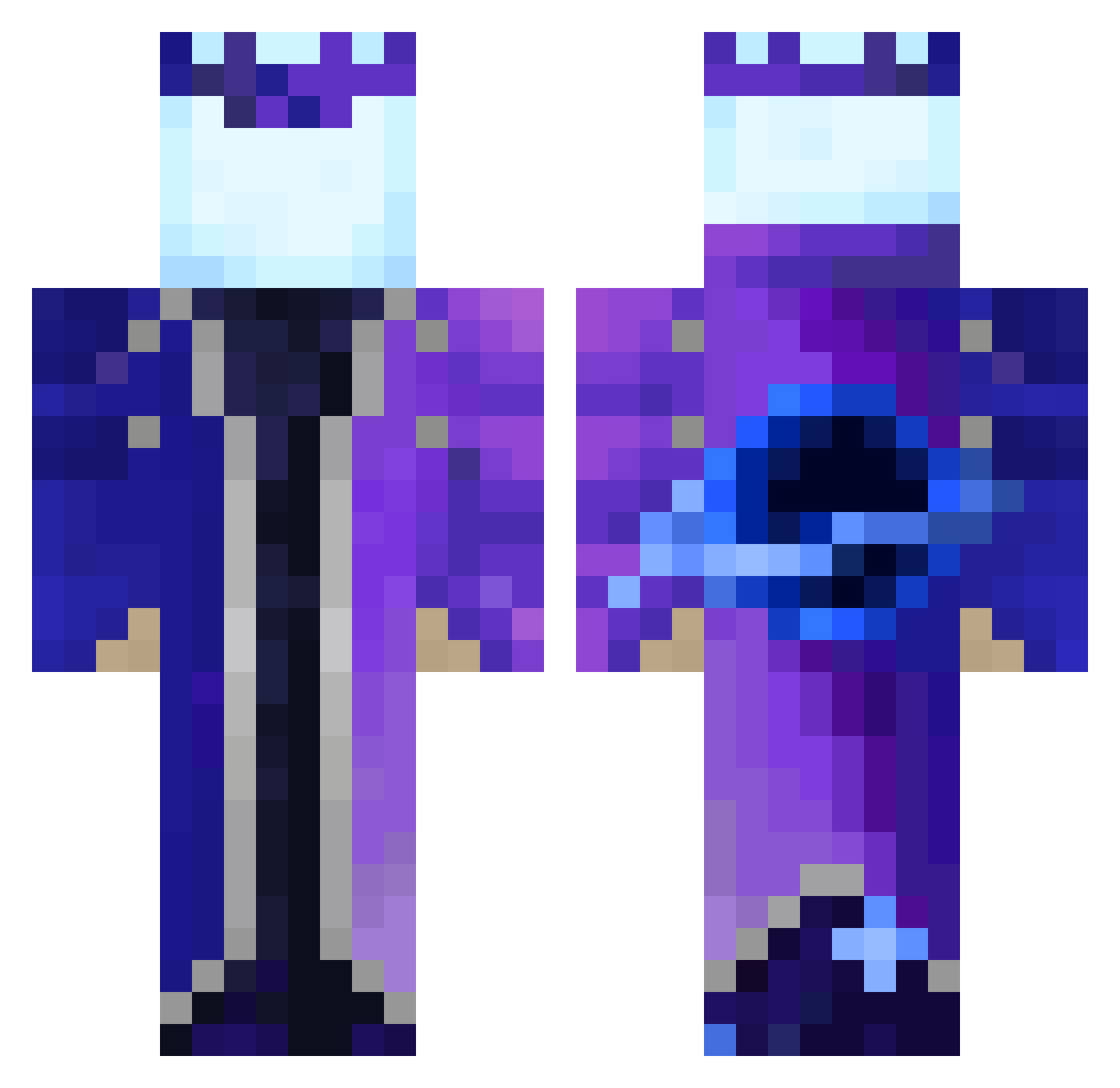 DialKZ Minecraft skin, front and back view