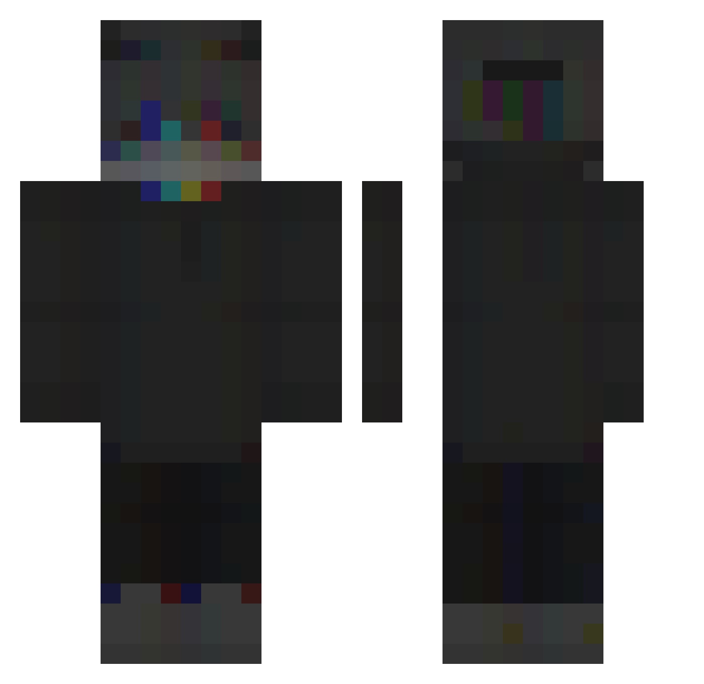 TargetStrafe Minecraft skin, front and back view