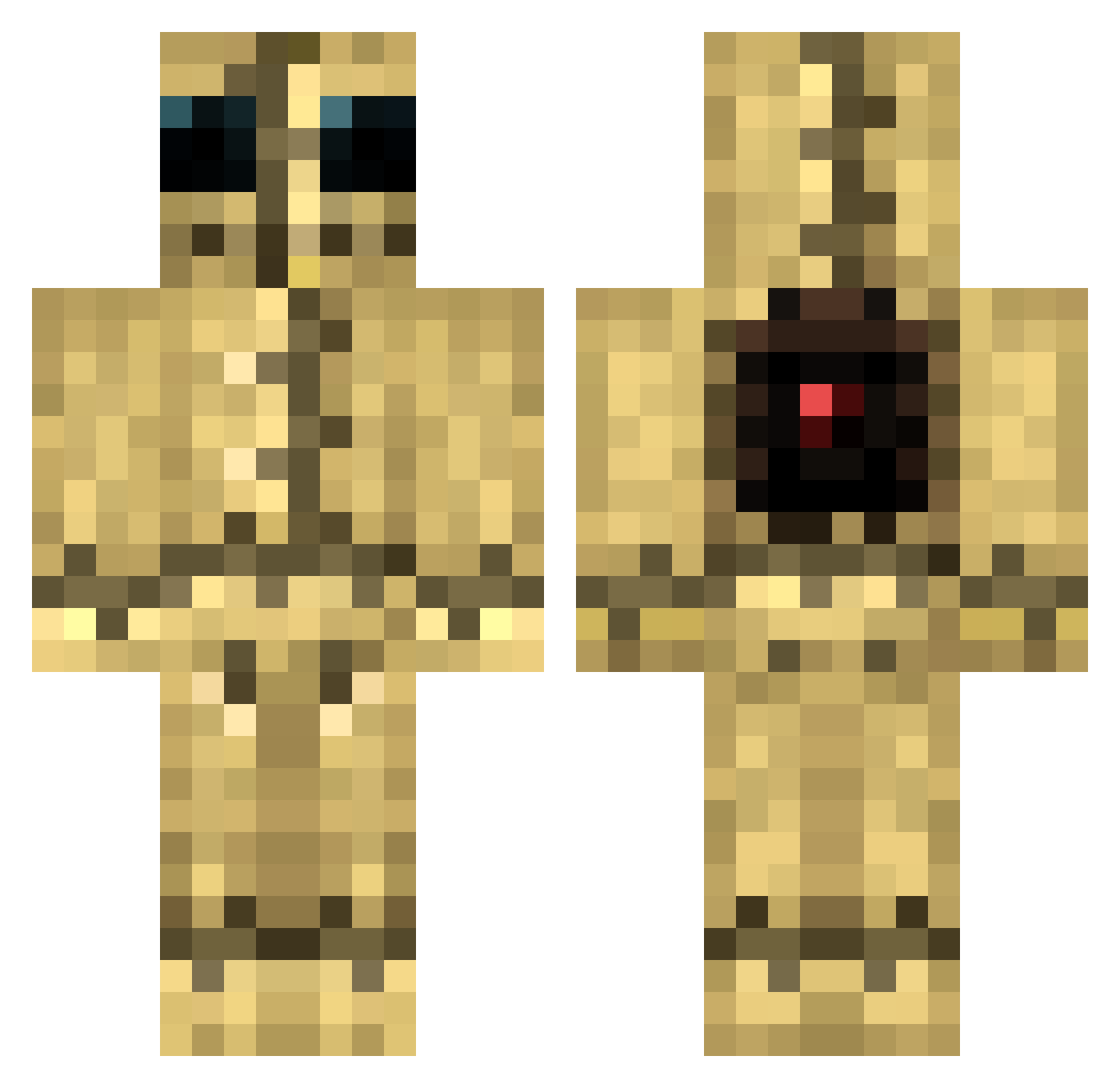 Mixy Minecraft skin, front and back view
