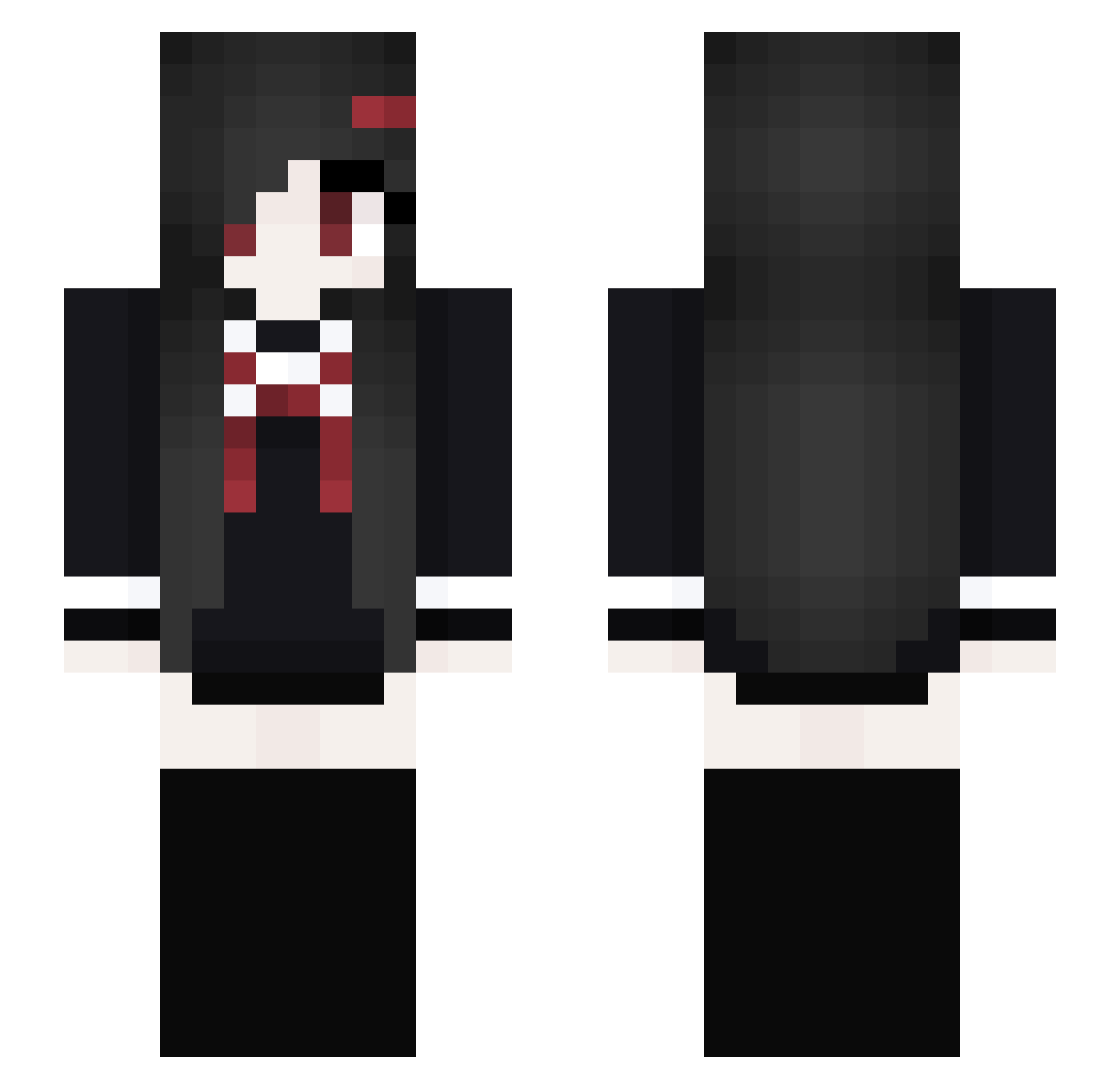 adipsia Minecraft skin, front and back view