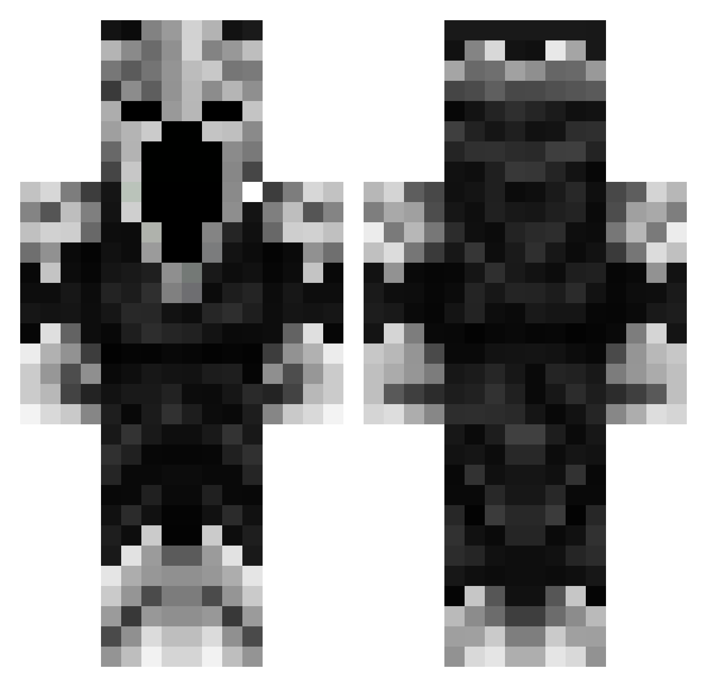Witchking228 Minecraft skin, front and back view