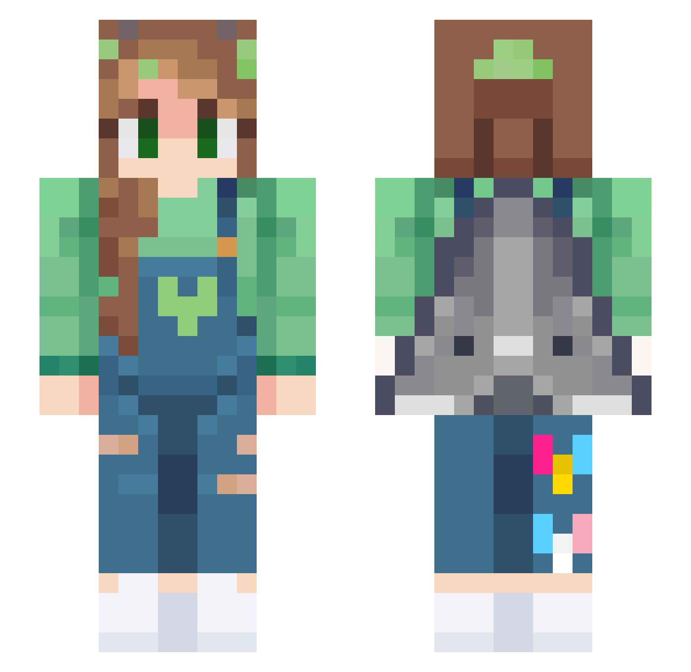 zolletjie Minecraft skin, front and back view