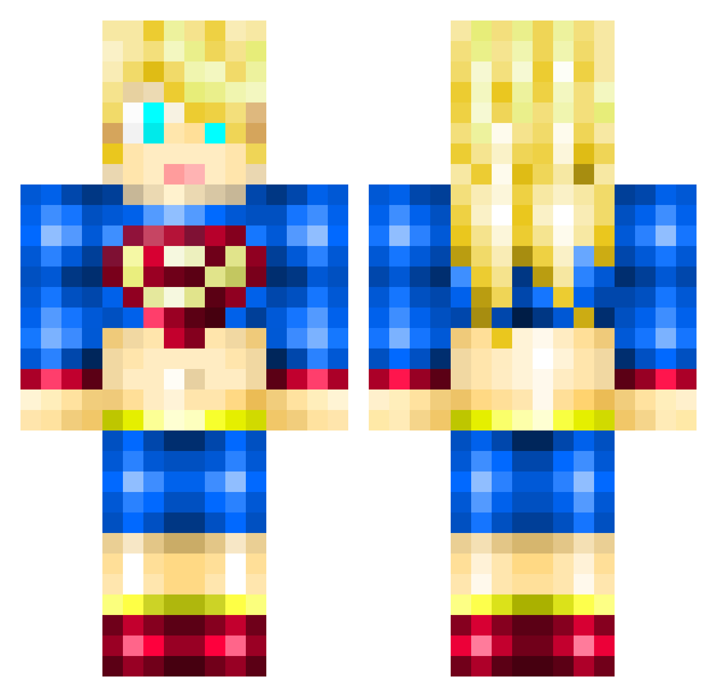Alecia Minecraft skin, front and back view