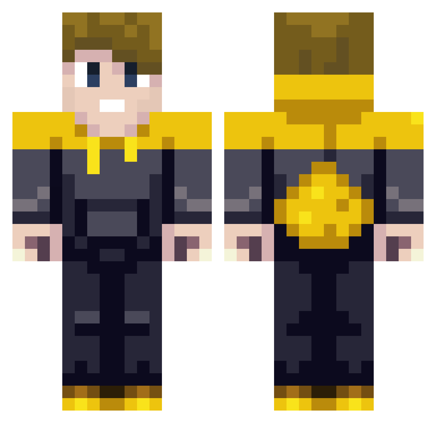 dee Minecraft skin, front and back view