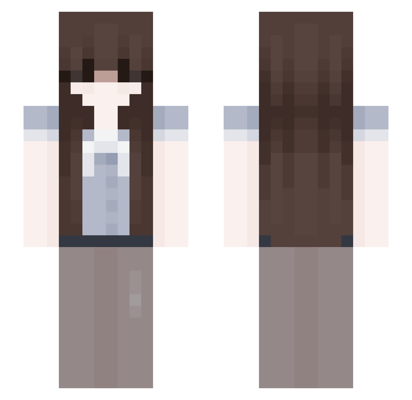 yenpie Minecraft skin, front and back view