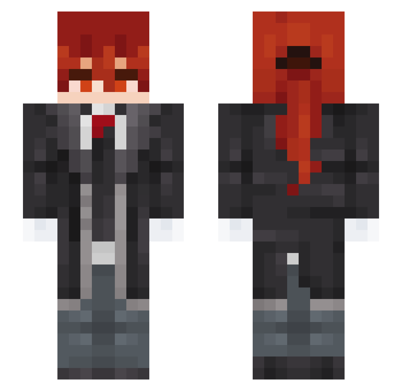 jastUCka Minecraft skin, front and back view