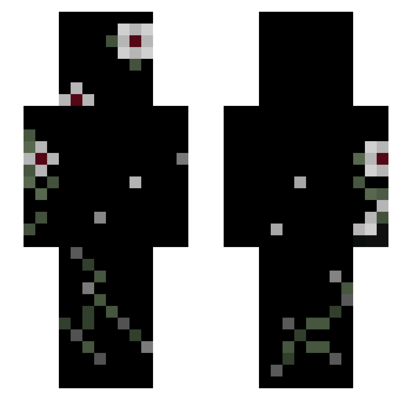 Kuzureru Minecraft skin, front and back view