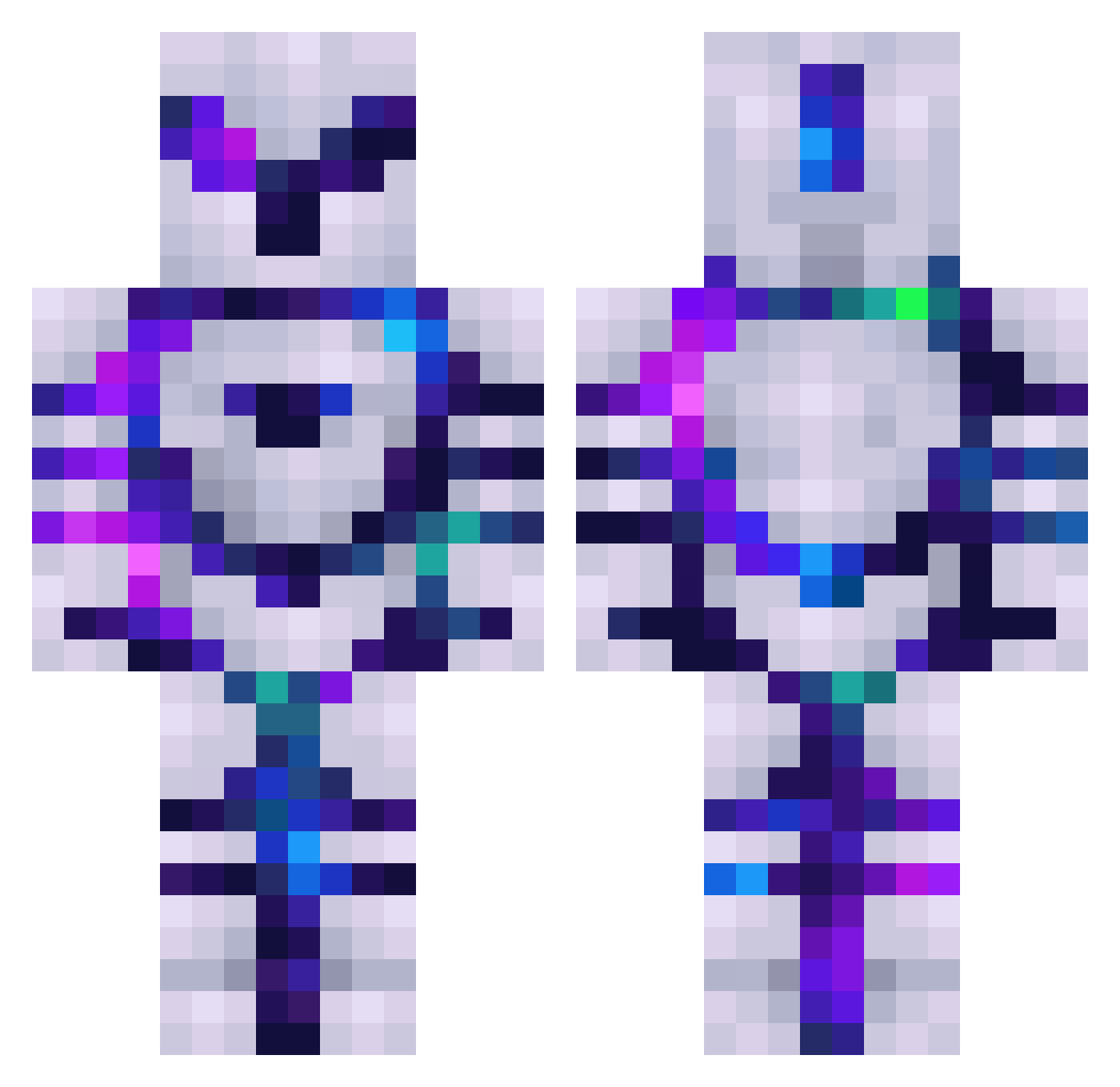 Grey611 Minecraft skin, front and back view