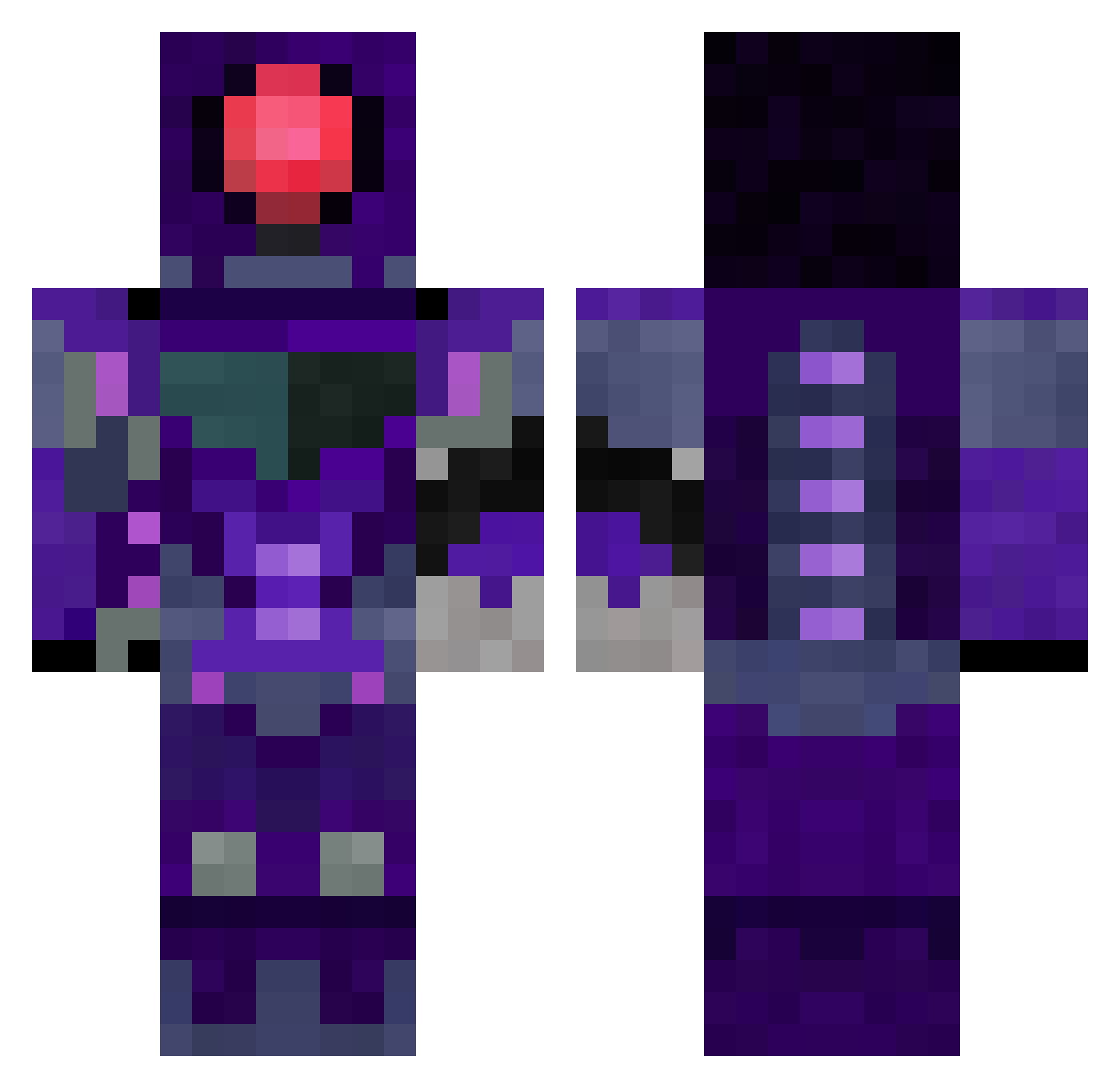 Pretzeldogs Minecraft skin, front and back view