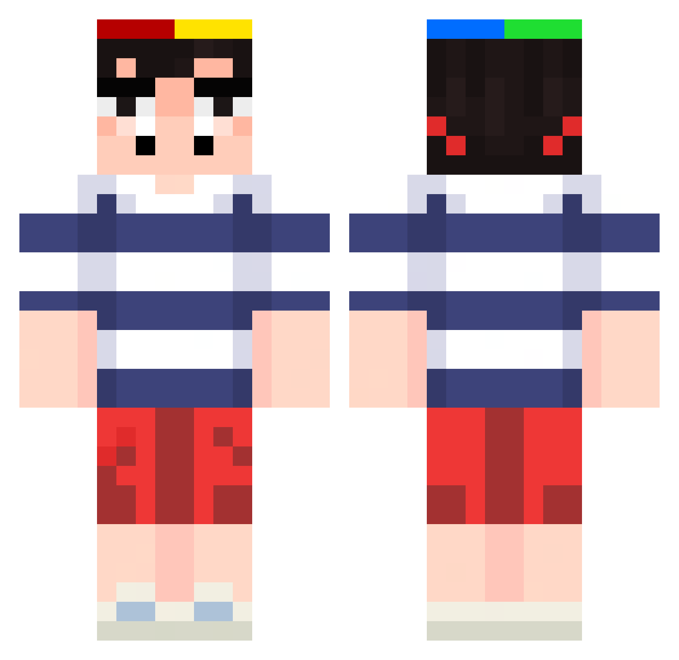 RaRoZ Minecraft skin, front and back view