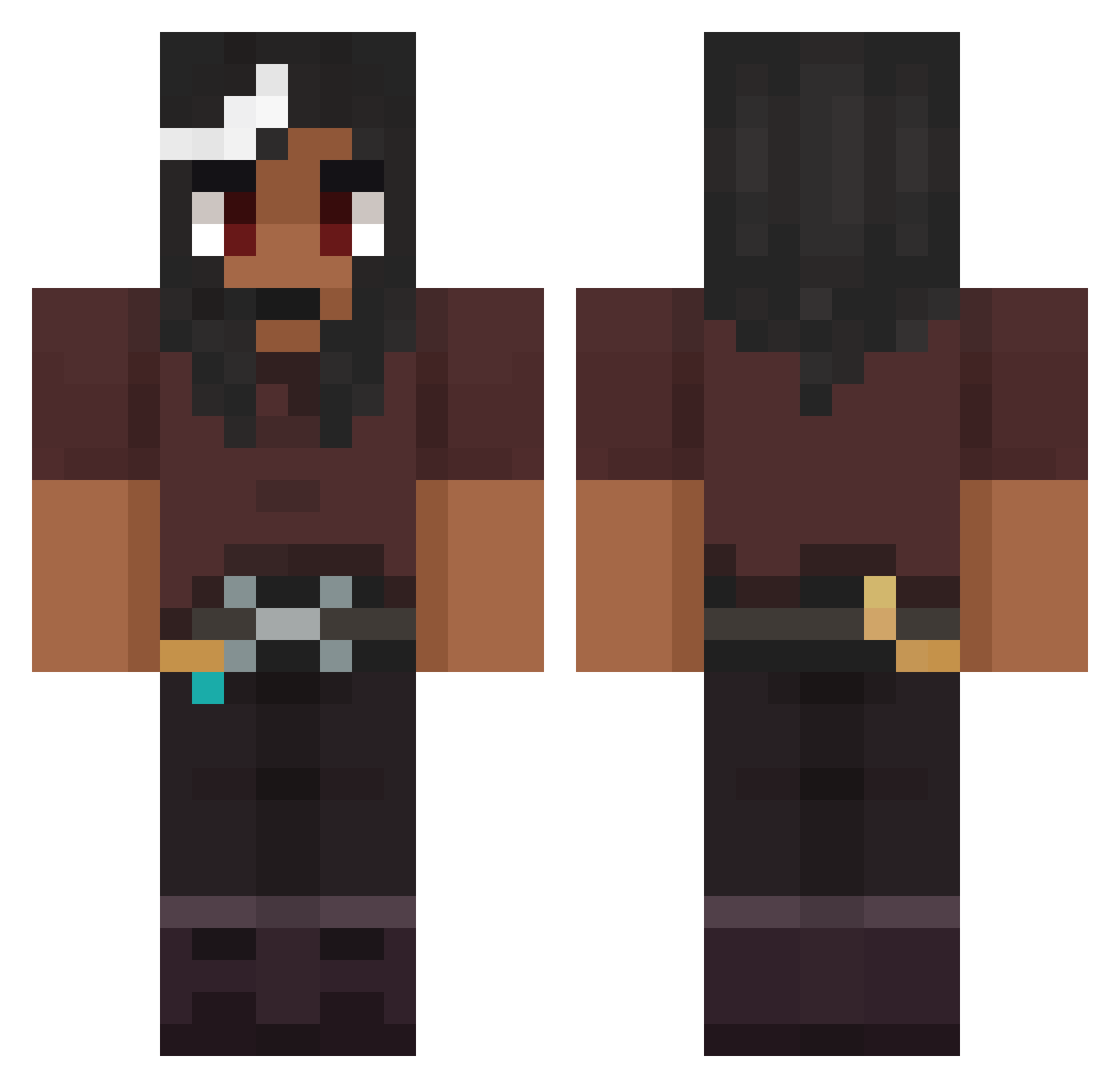Stormcatchers Minecraft skin, front and back view