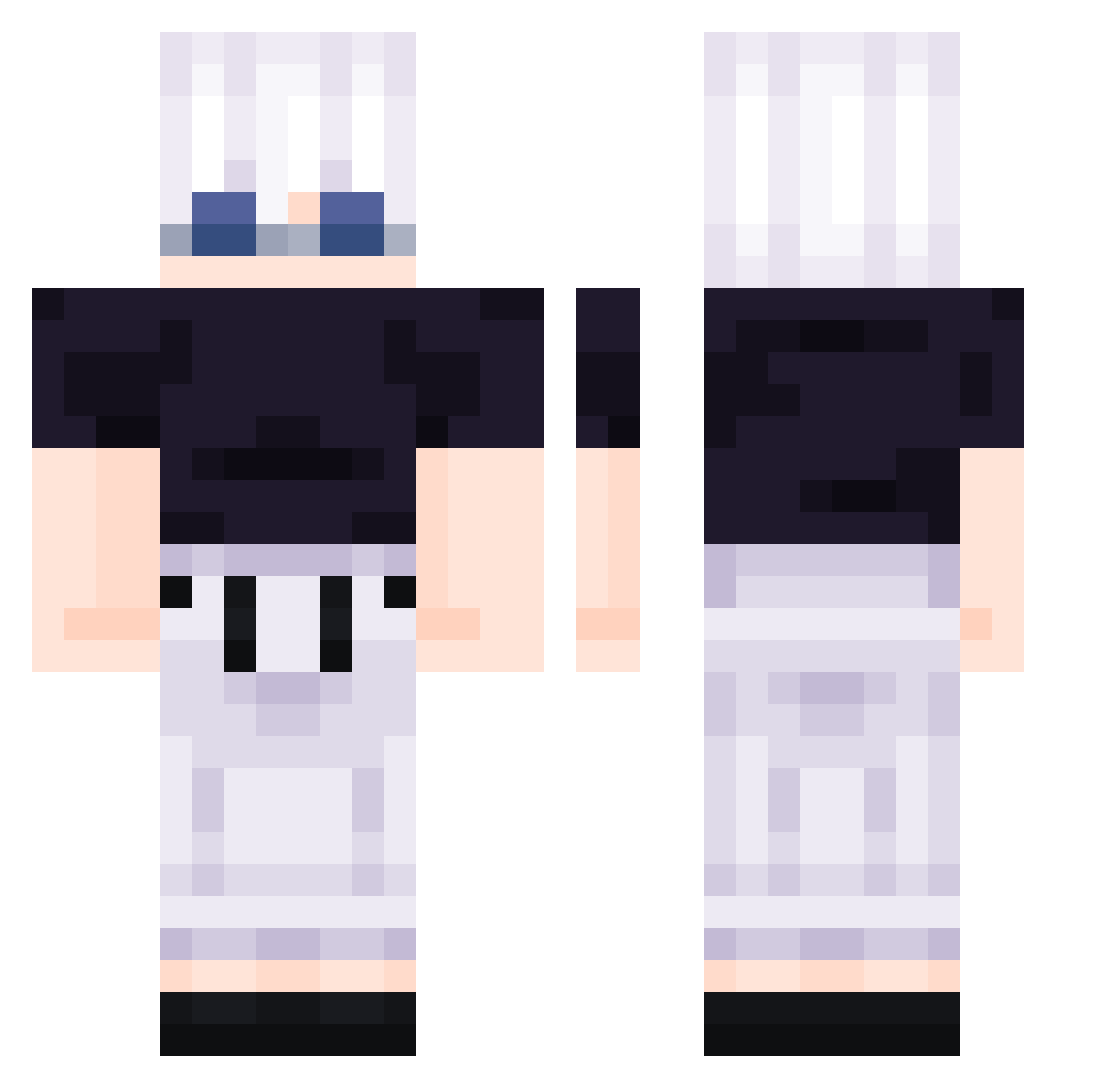 Tsoyolrt Minecraft skin, front and back view