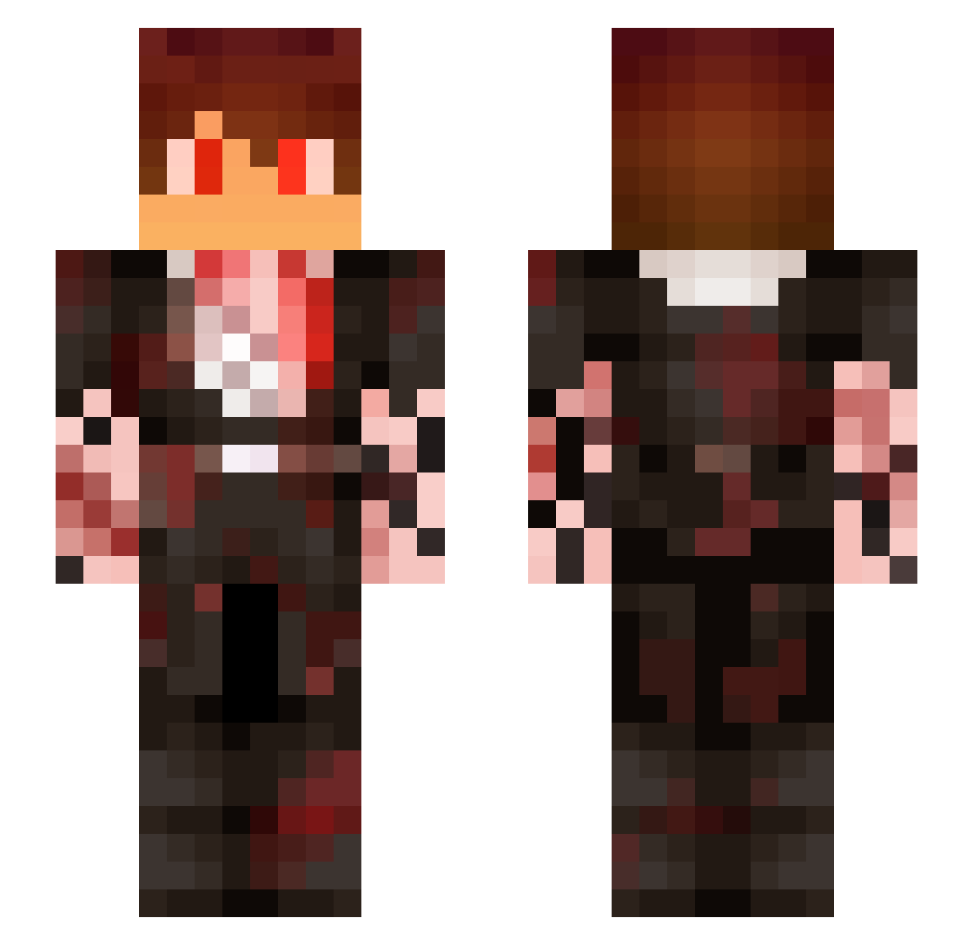 EmeqK Minecraft skin, front and back view