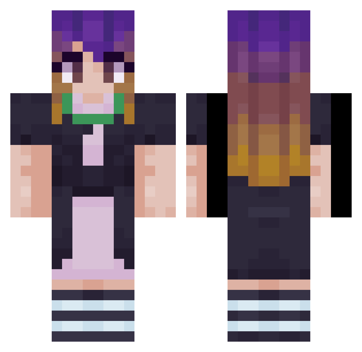 peidouku Minecraft skin, front and back view
