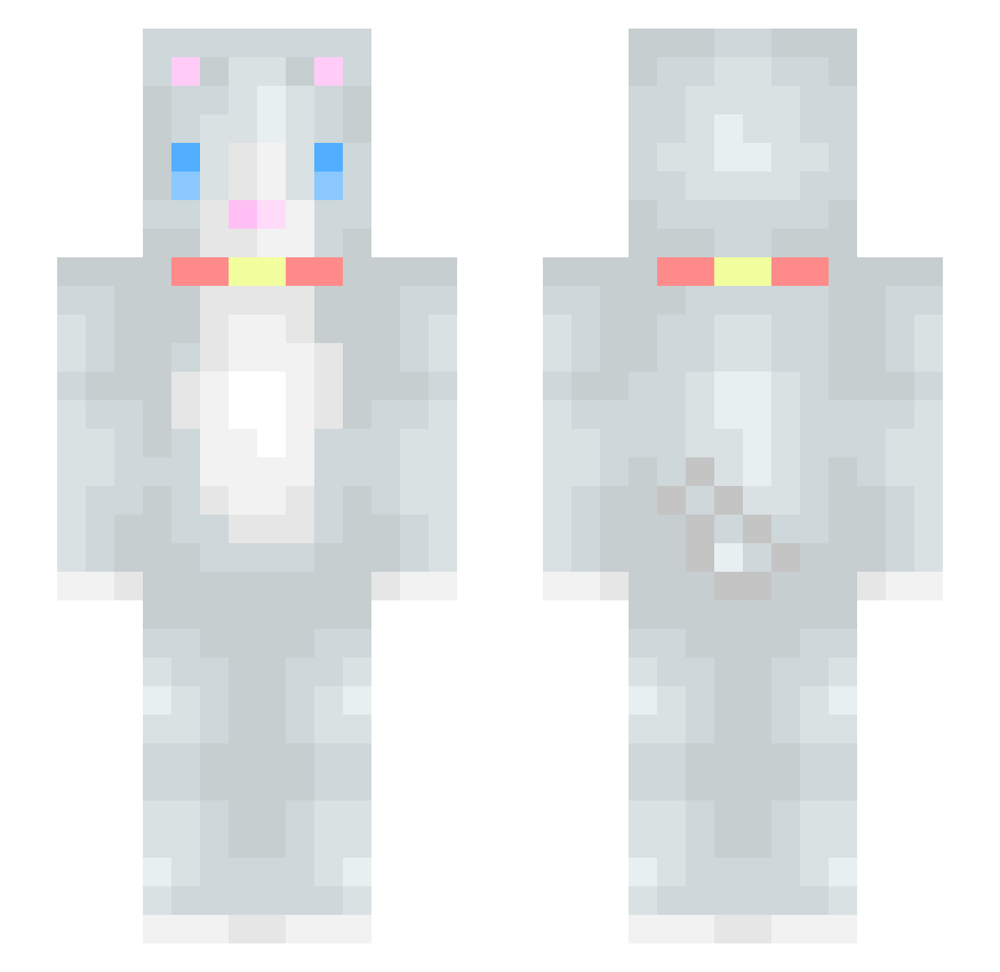 Meow_noii Minecraft skin, front and back view
