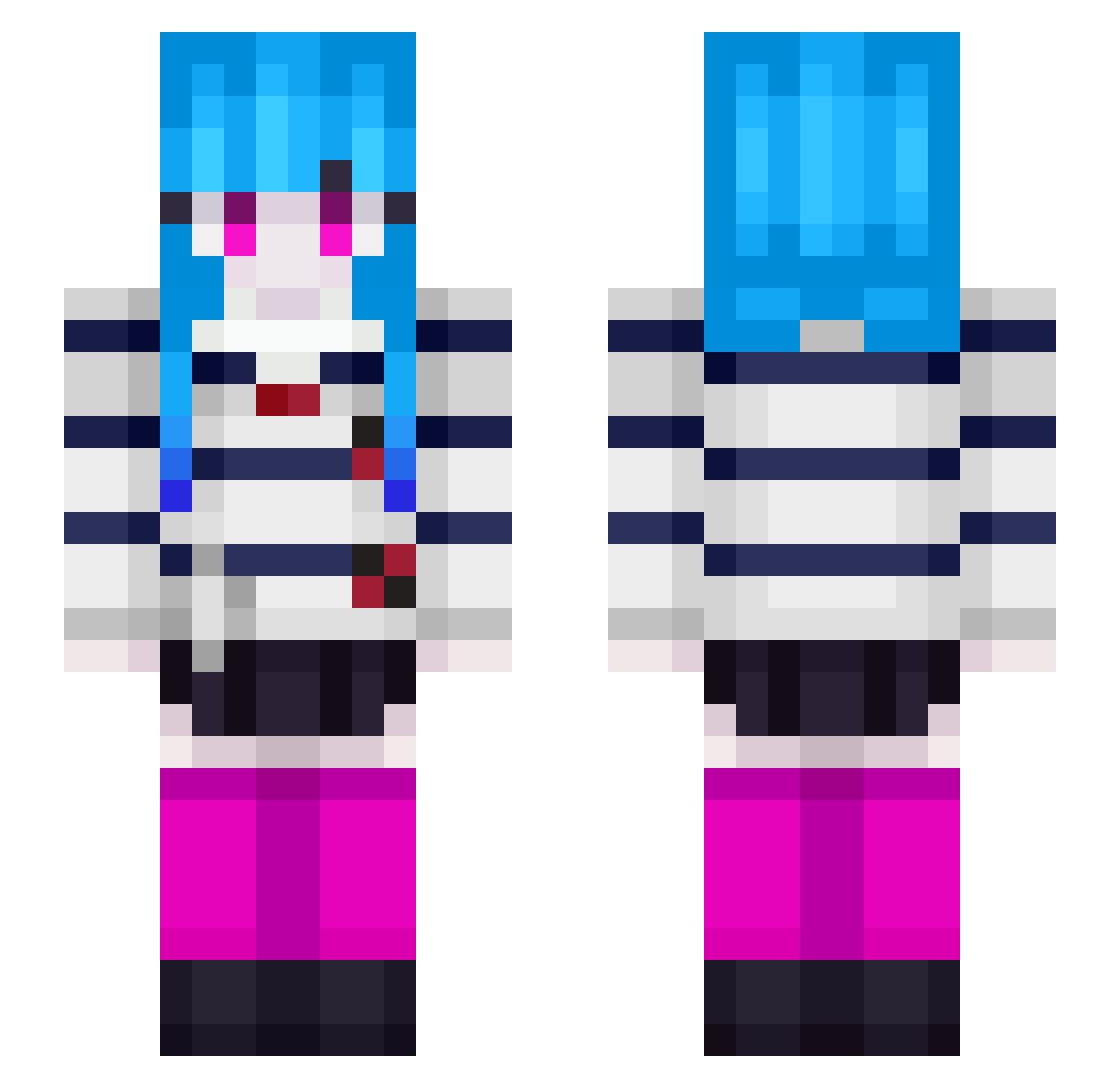 Soliott Minecraft skin, front and back view