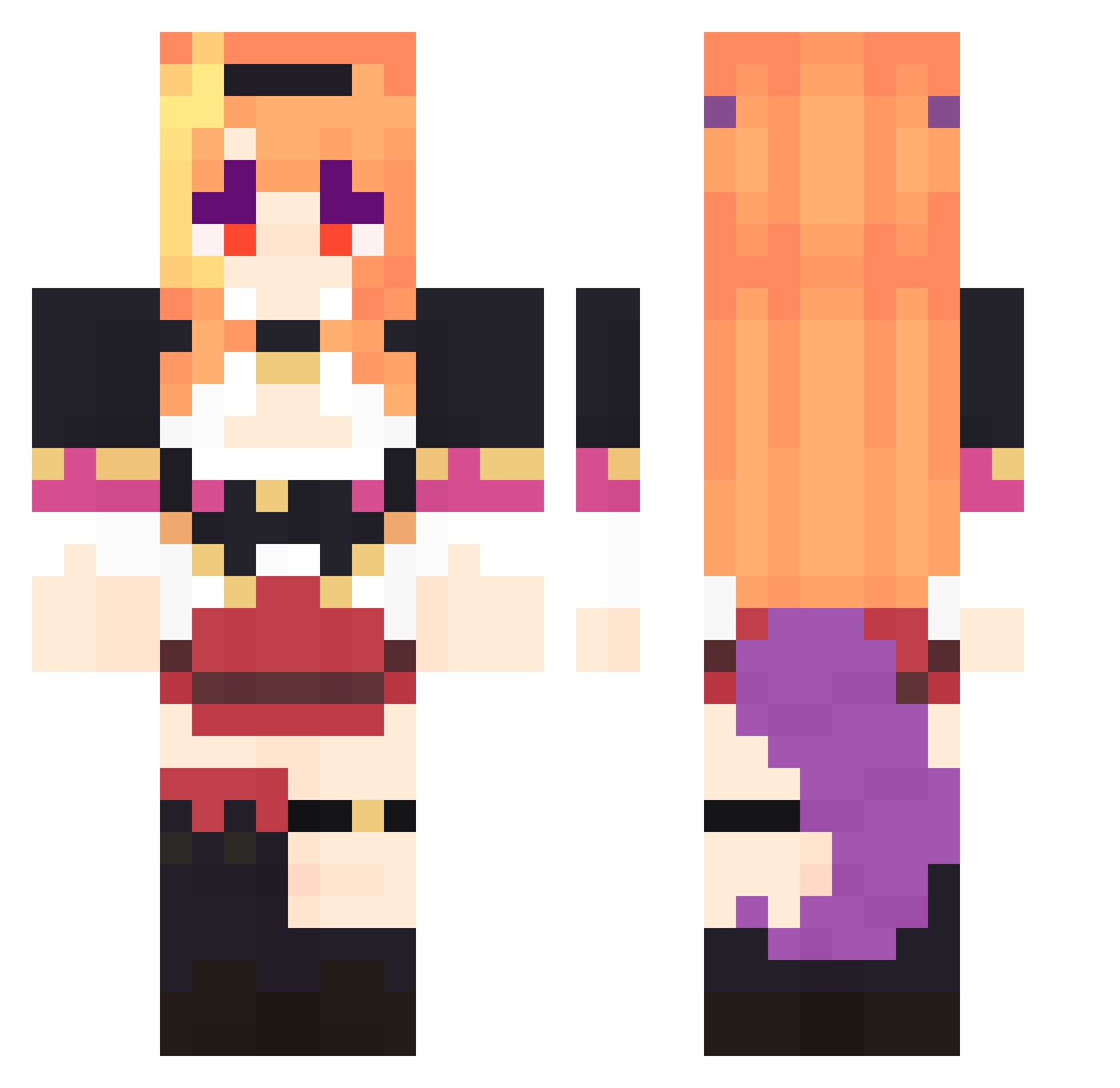 Ryoo_XD Minecraft skin, front and back view
