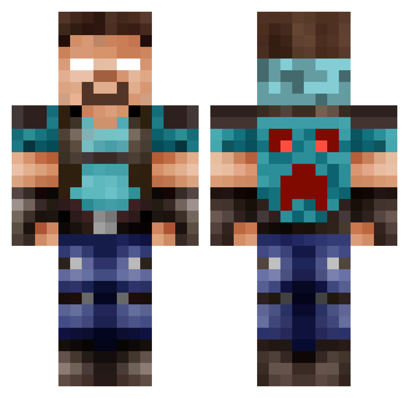hih Minecraft skin, front and back view
