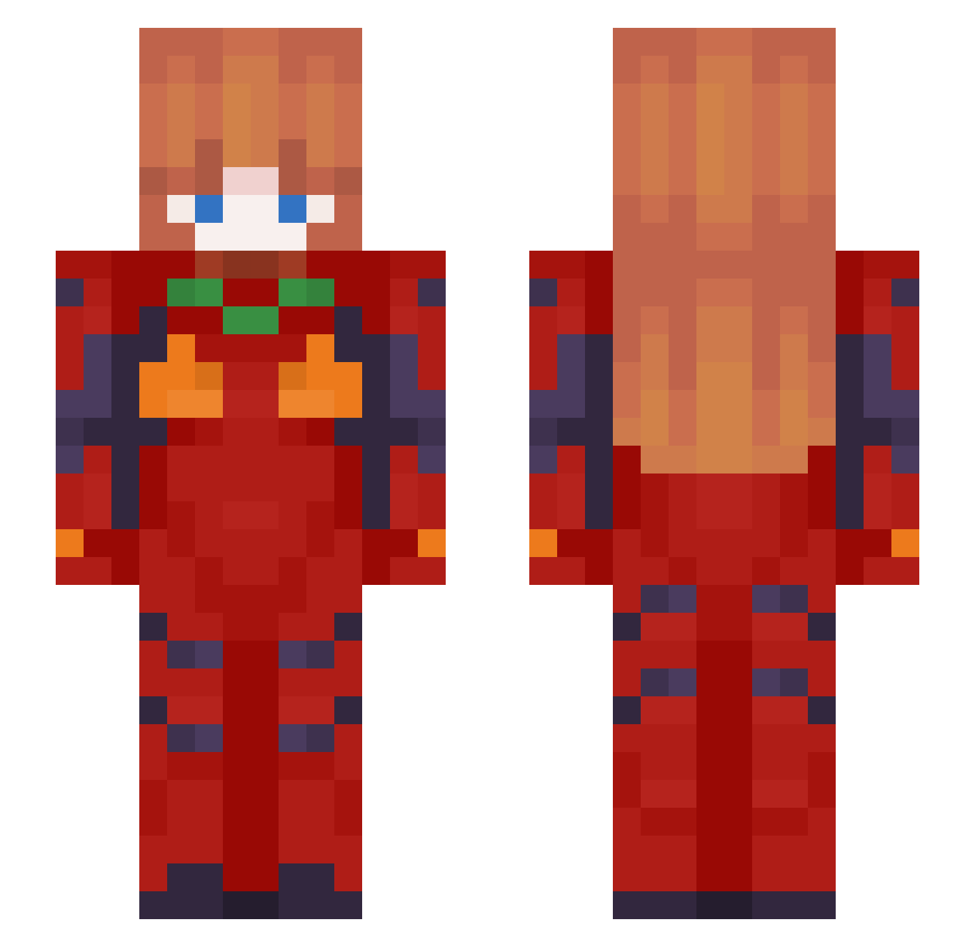 Tenohira_ Minecraft skin, front and back view