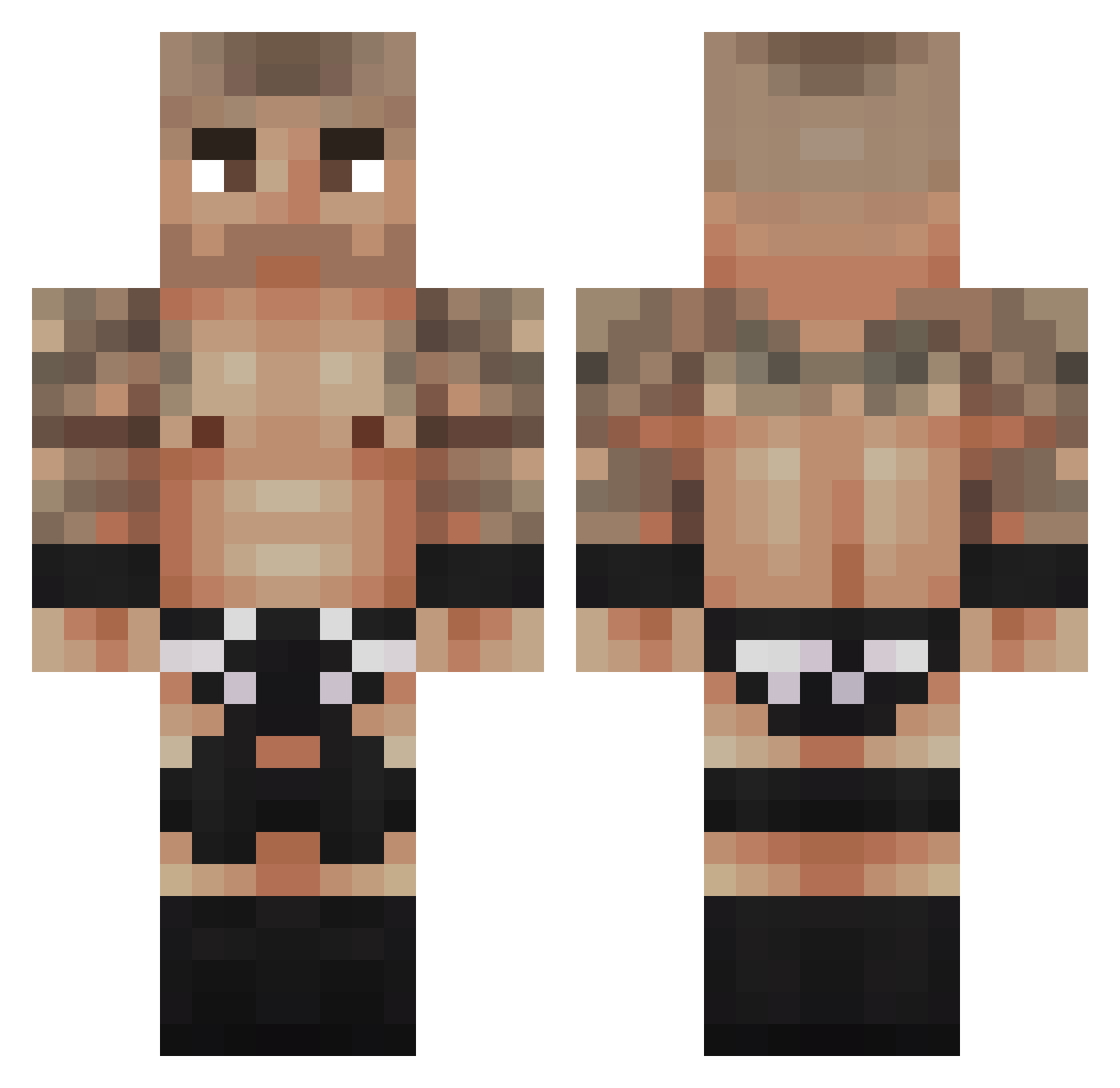 Kozzen Minecraft skin, front and back view