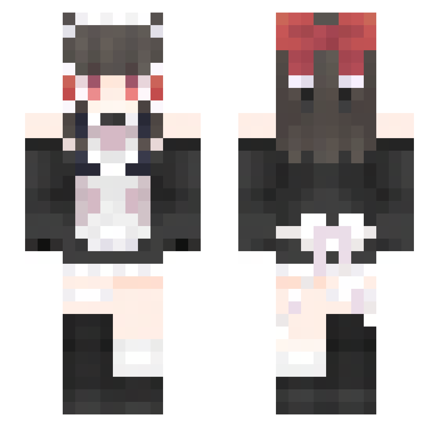 reimw Minecraft skin, front and back view