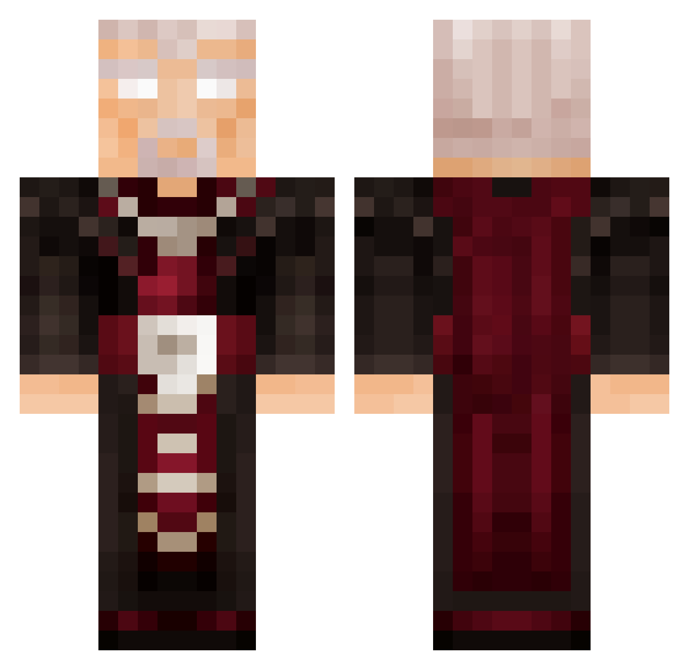 xkubss Minecraft skin, front and back view
