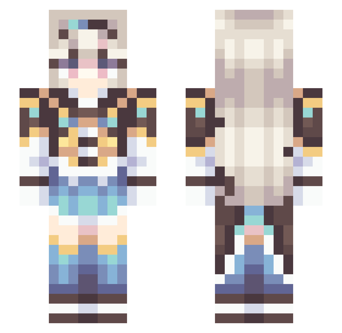 SakurajimaShinji Minecraft skin, front and back view