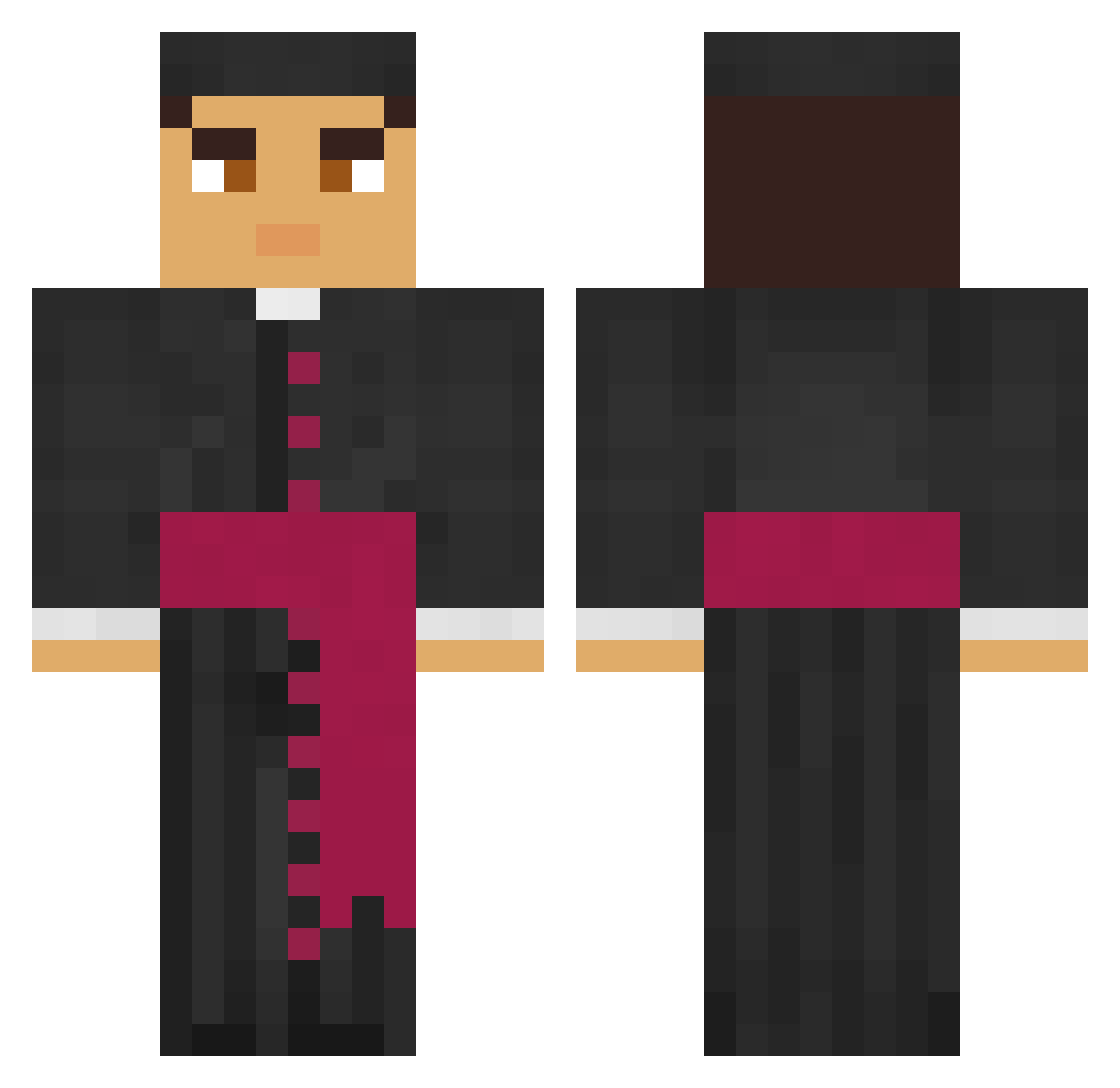 Mask3D_WOLF Minecraft skin, front and back view
