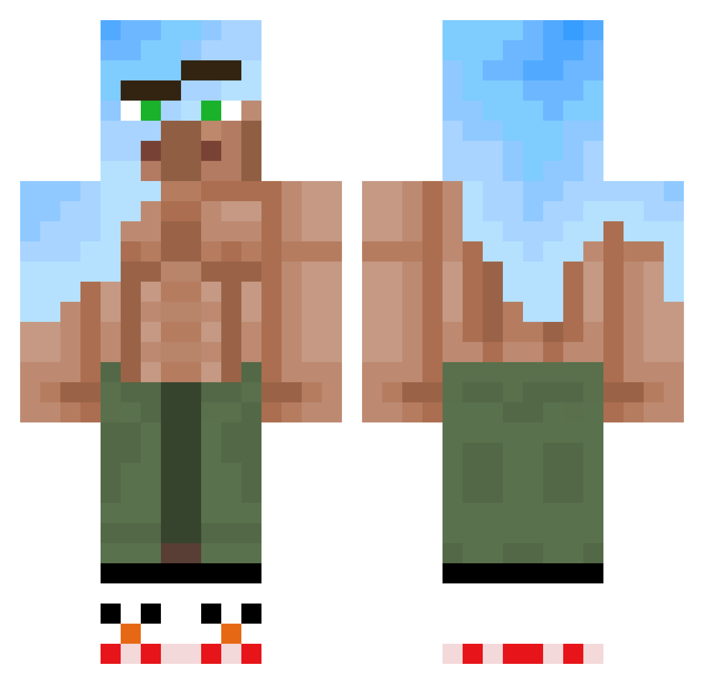 CypDeran Minecraft skin, front and back view