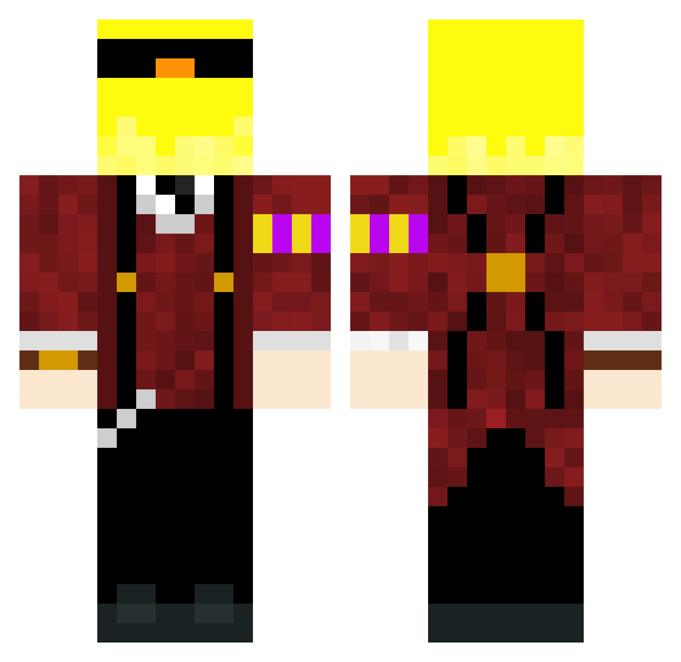 Ektanos Minecraft skin, front and back view