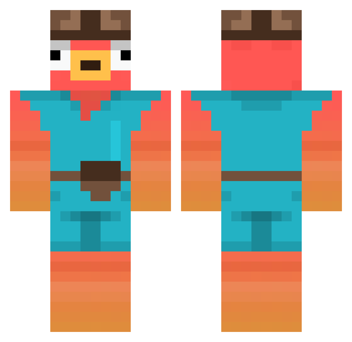 SHanDYForOne Minecraft skin, front and back view