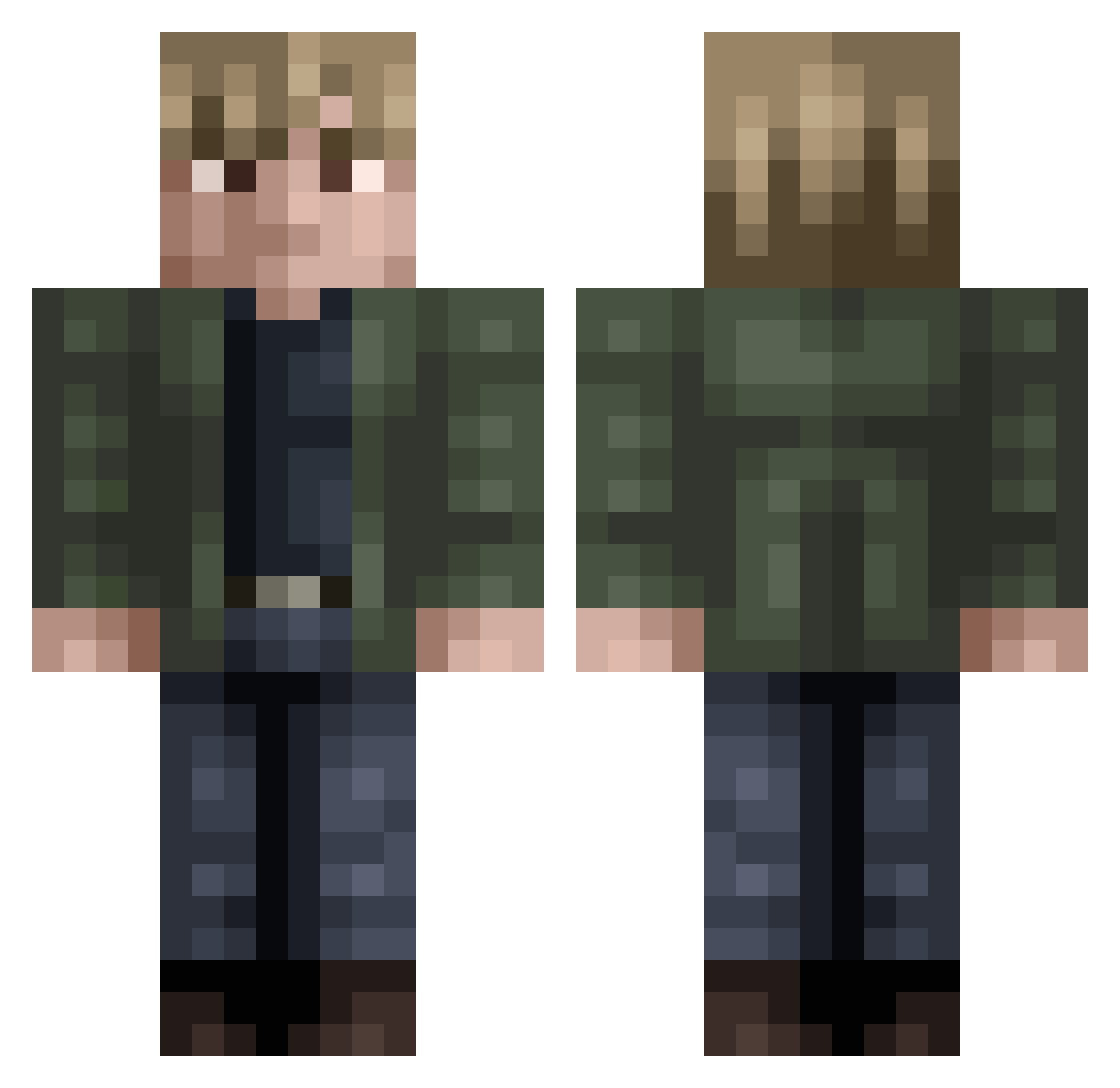 G4zer Minecraft skin, front and back view