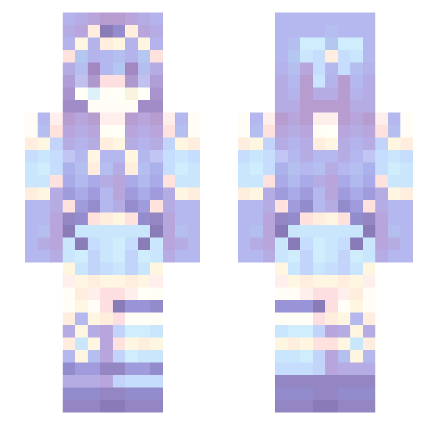 Qi_Chen_ Minecraft skin, front and back view