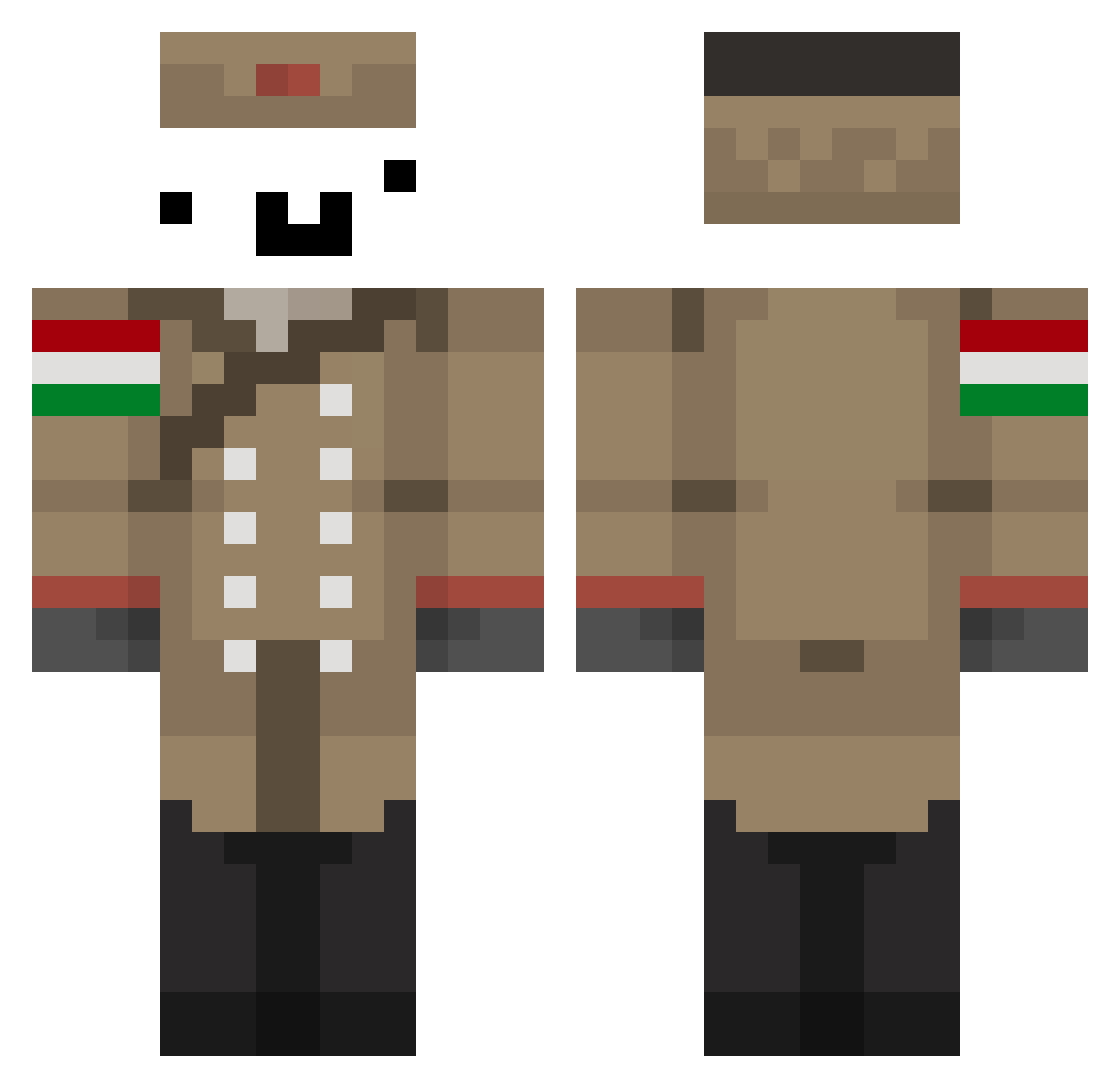 GamerPunk00 Minecraft skin, front and back view