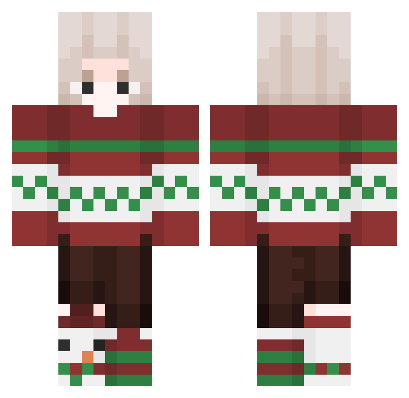 QweenXxWaifu Minecraft skin, front and back view