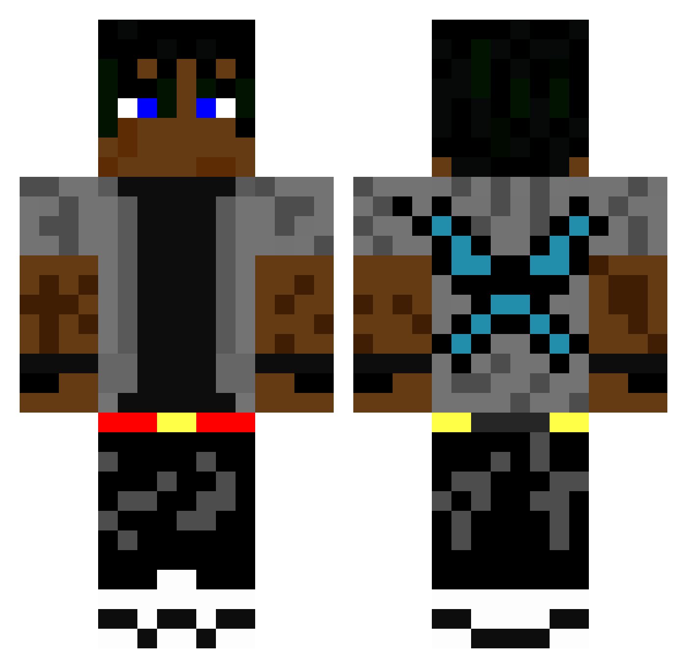 FrostRGB Minecraft skin, front and back view