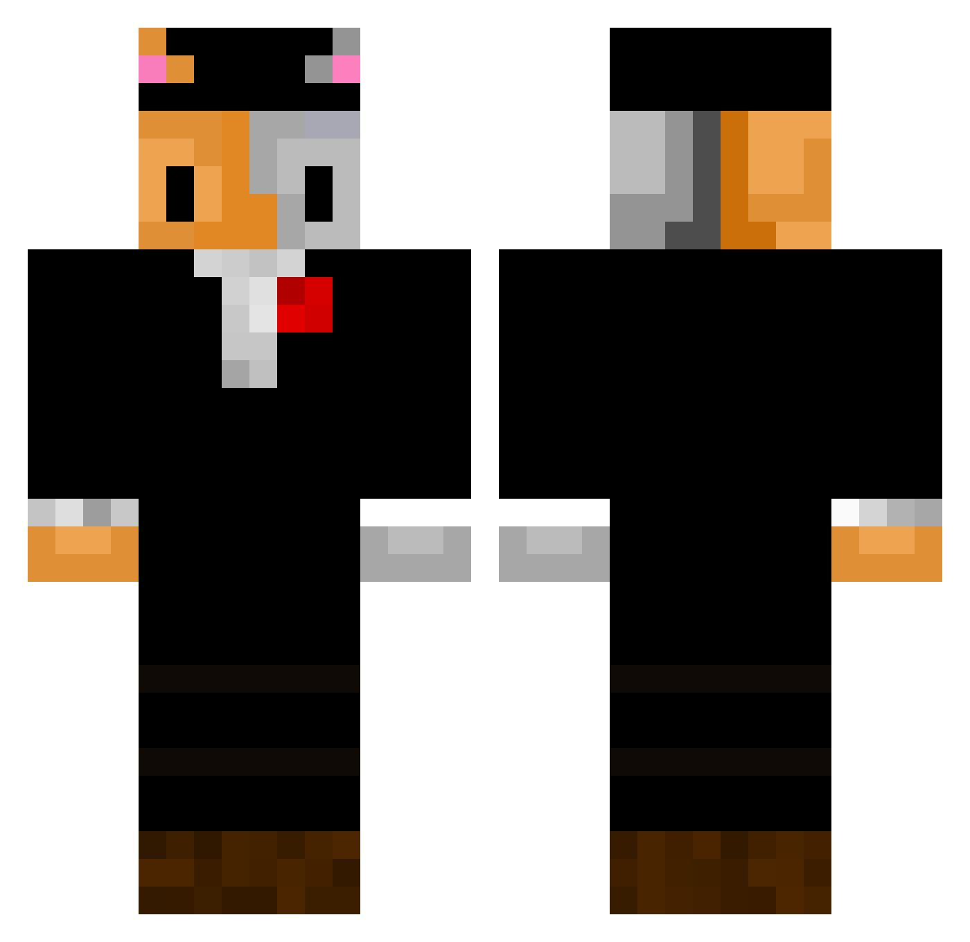 MrDelt Minecraft skin, front and back view