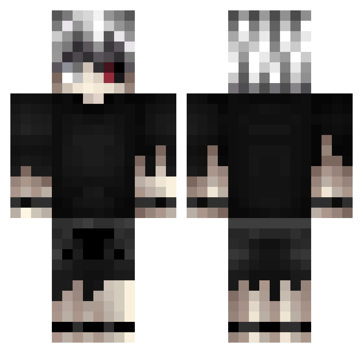 Senpaitama Minecraft skin, front and back view