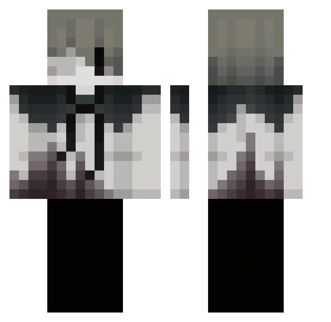 Sp4rknik Minecraft skin, front and back view