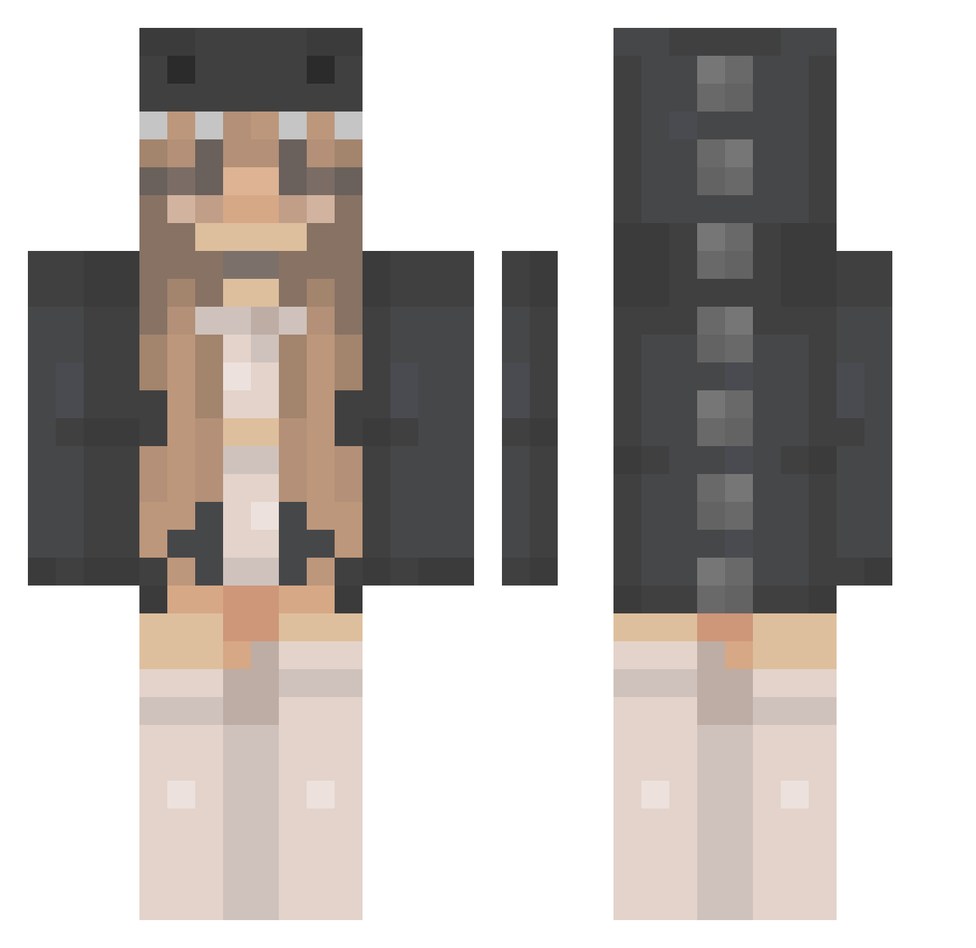TheUkis Minecraft skin, front and back view