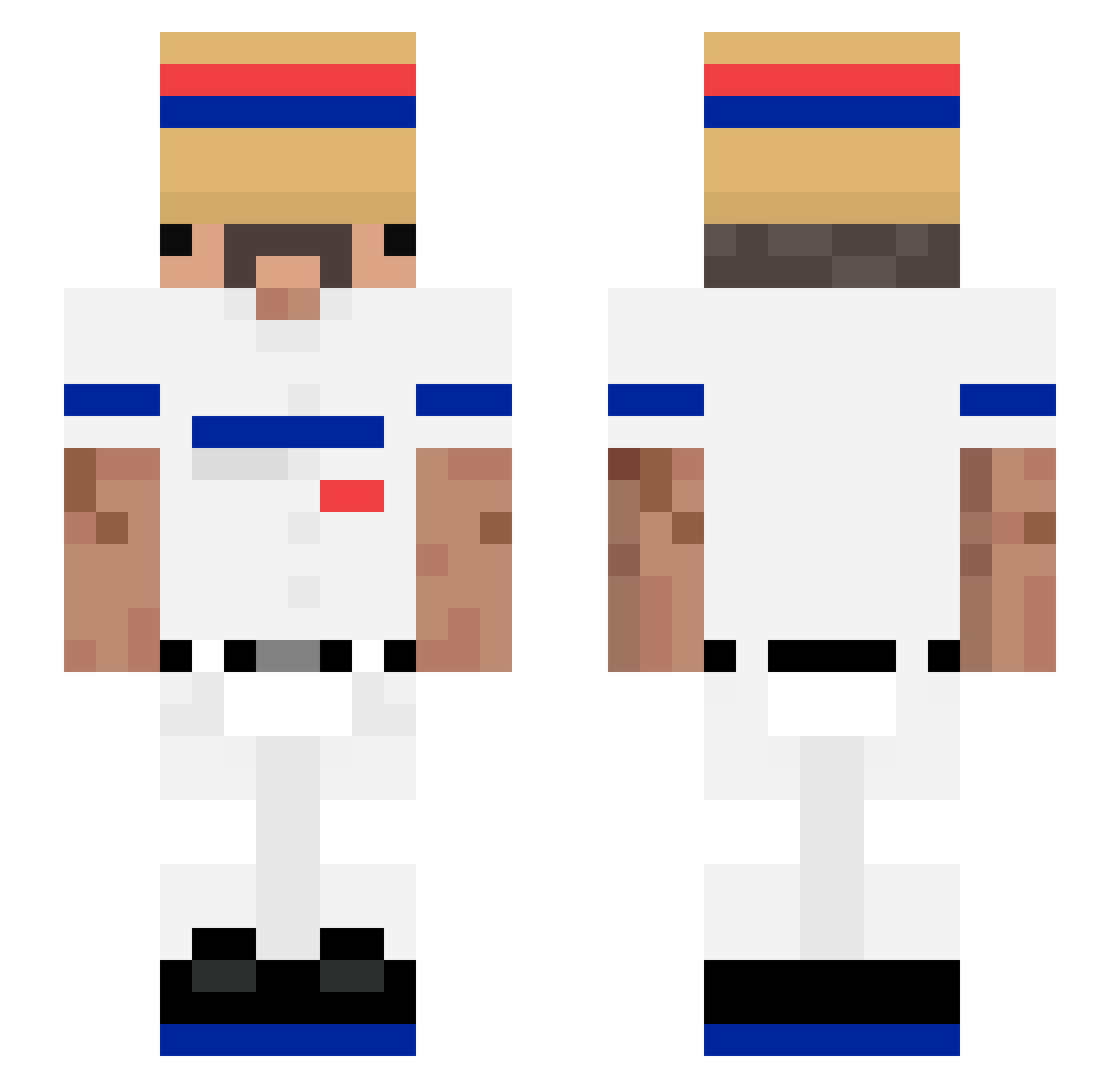 hoynlee Minecraft skin, front and back view