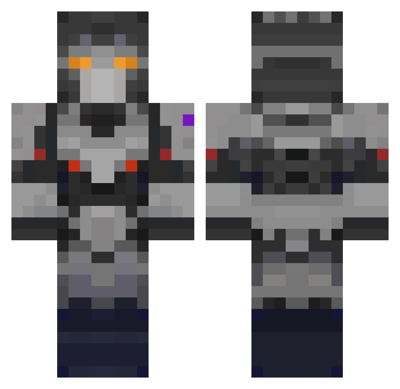 Pickleroast Minecraft skin, front and back view