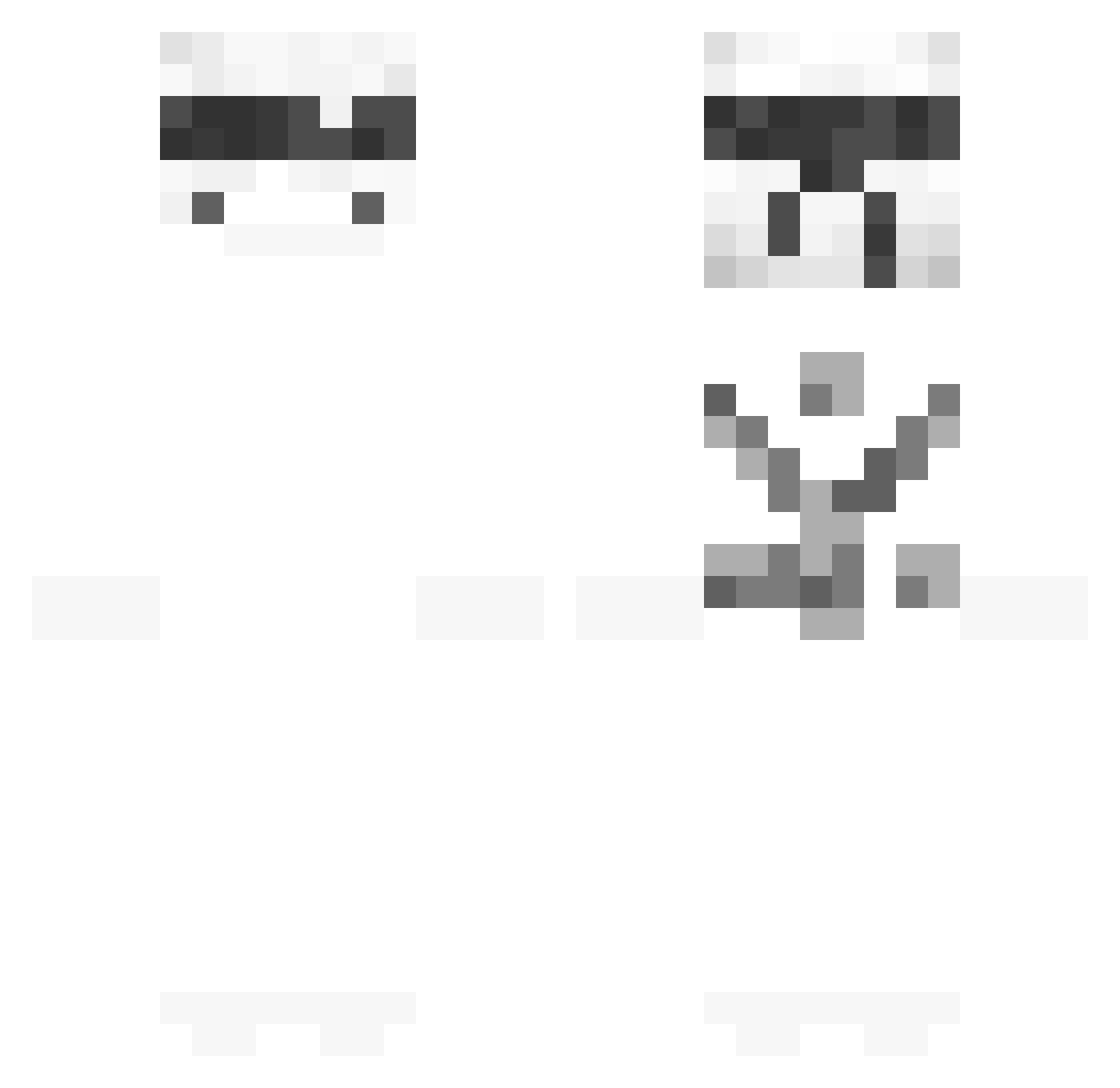 minispyder Minecraft skin, front and back view